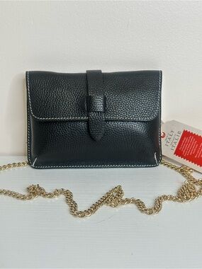 Divina Firenze Genuine Leather Black Crossbody Bag Made in Italy NWT